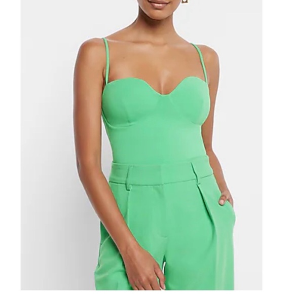 Express Tops - NEW WITH TAGS Express Vibrant Green Body Contour bodysuit